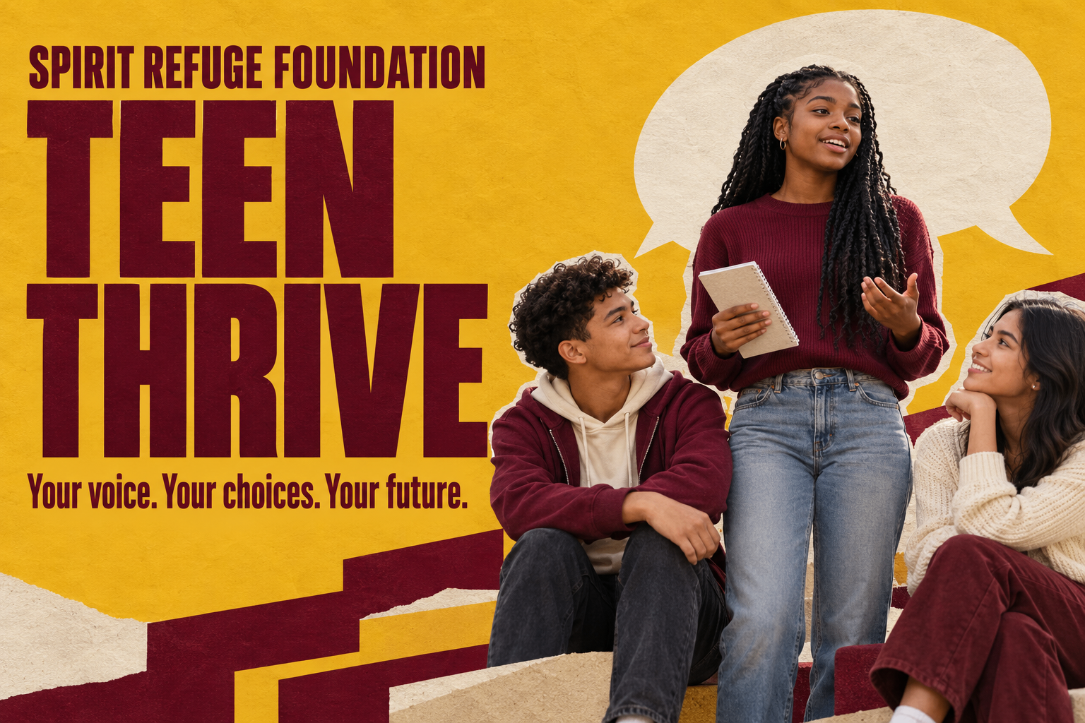Teen Thrive banner: Your voice. Your choices. Your future.