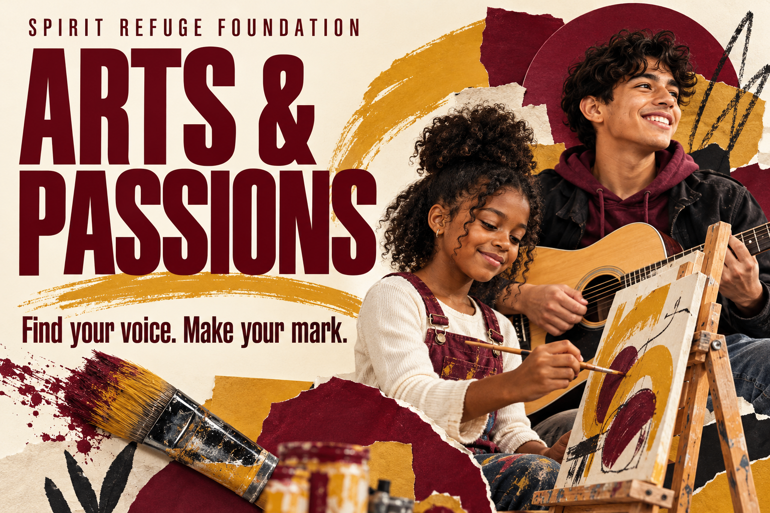 Arts and Passions future focus banner: Find your voice. Make your mark.