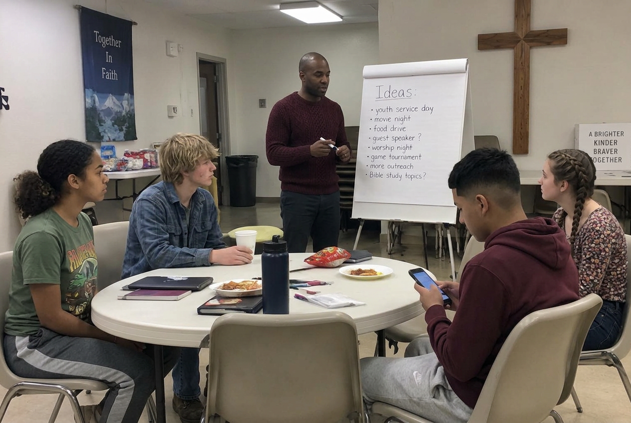 Teens sharing ideas in a leadership session