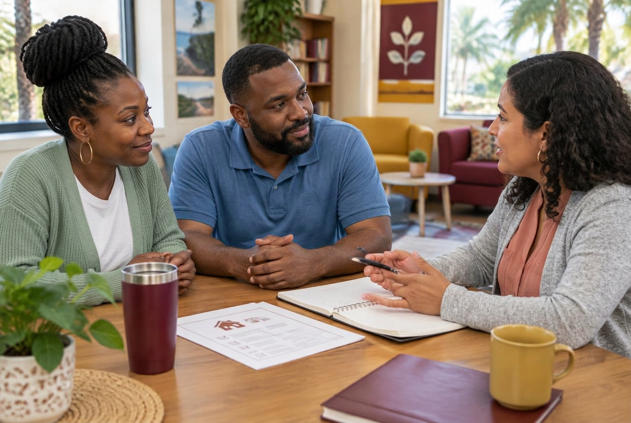 Illustrative family meeting with a community navigator